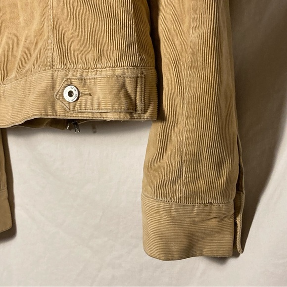 Hollister Size S Corduroy Bomber Jacket w/ Faux Fur Neck and Zipper Front - Picture 14 of 16